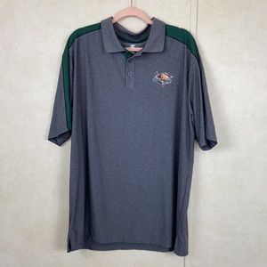 Men's Polo Performance Shirt XL Utah Grizzlies Hockey Gray Green